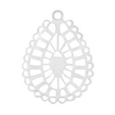 Metalen Bohemian hanger druppelvorm Zilver